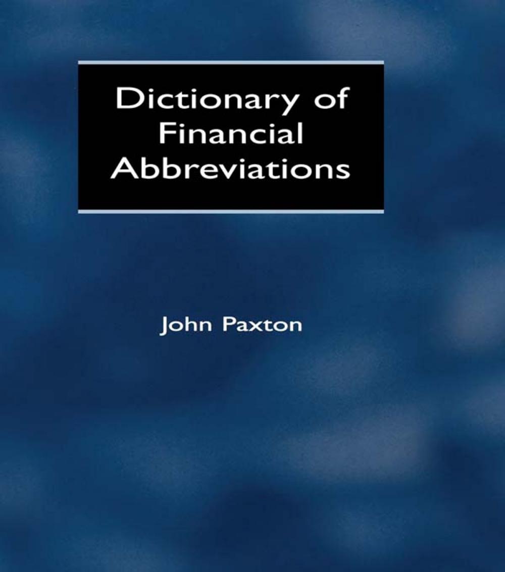 Big bigCover of Dictionary of Financial Abbreviations