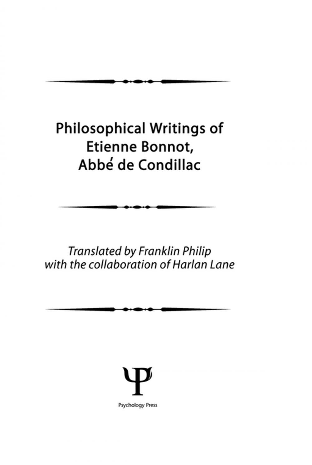 Big bigCover of Philosophical Works of Etienne Bonnot, Abbe De Condillac