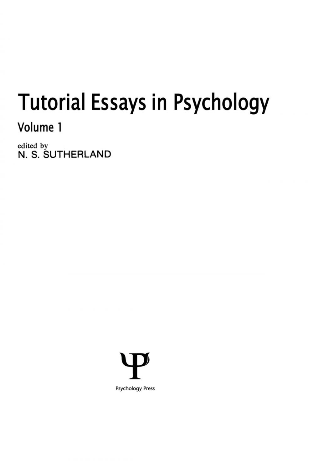 Big bigCover of Tutorial Essays in Psychology