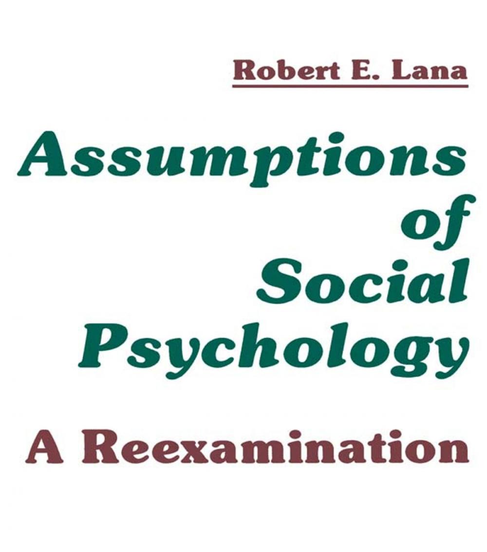 Big bigCover of Assumptions of Social Psychology