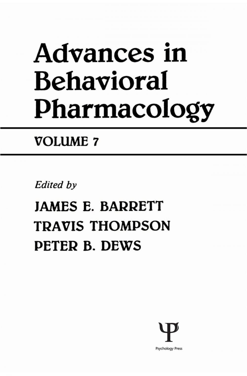 Big bigCover of Advances in Behavioral Pharmacology