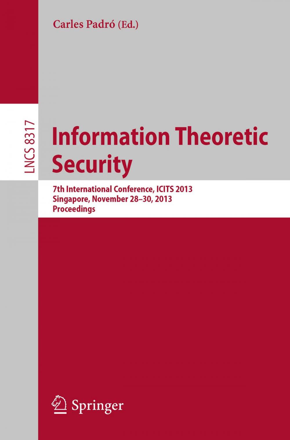 Big bigCover of Information Theoretic Security