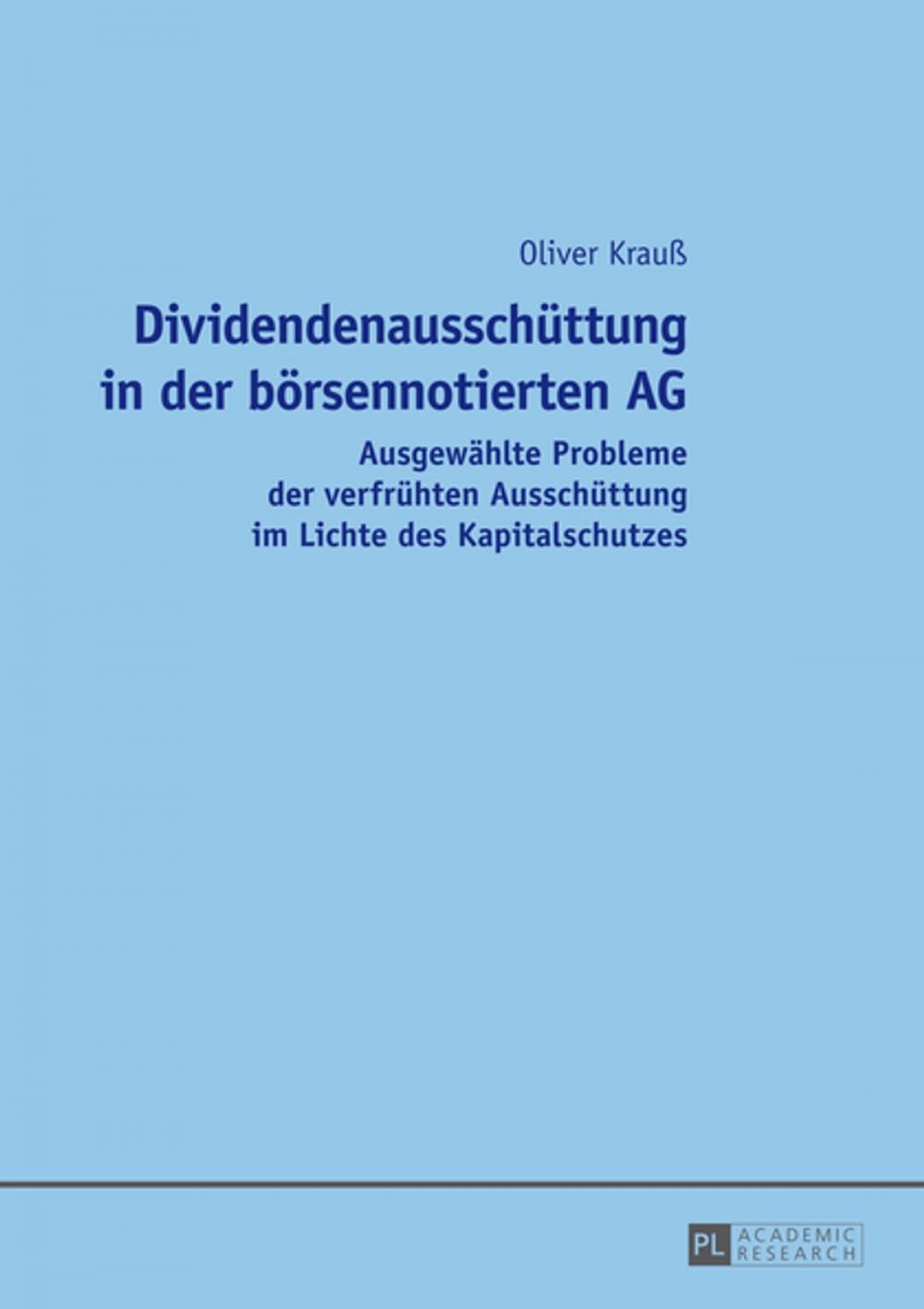 Big bigCover of Dividendenausschuettung in der boersennotierten AG