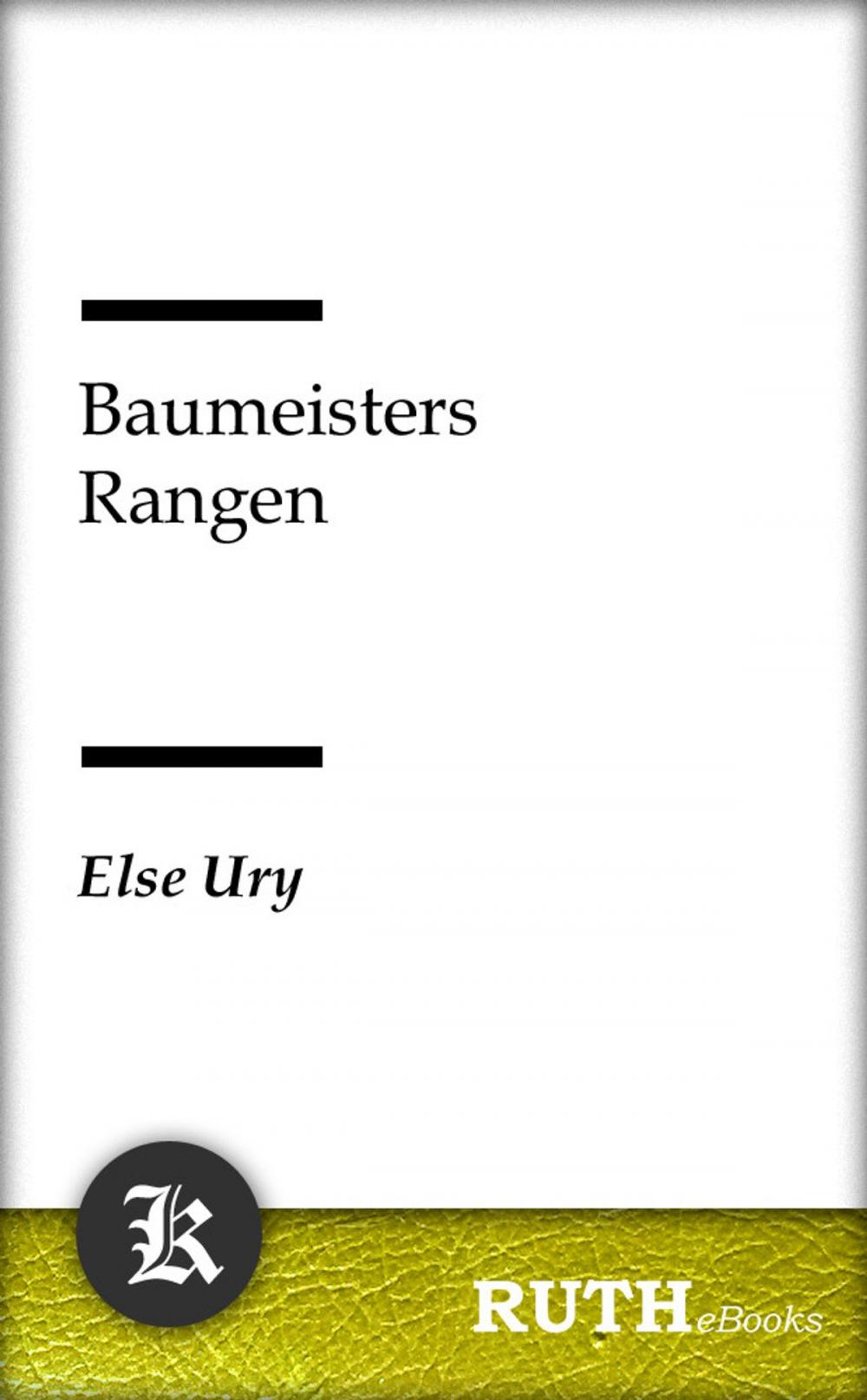 Big bigCover of Baumeisters Rangen