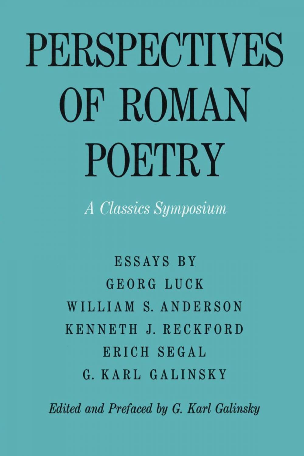 Big bigCover of Perspectives of Roman Poetry