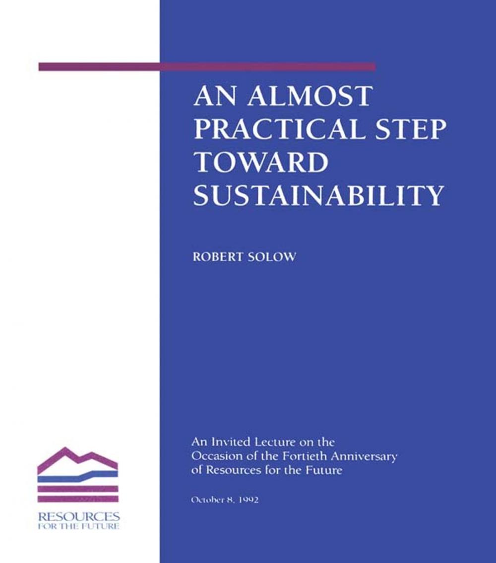 Big bigCover of An Almost Practical Step Toward Sustainability