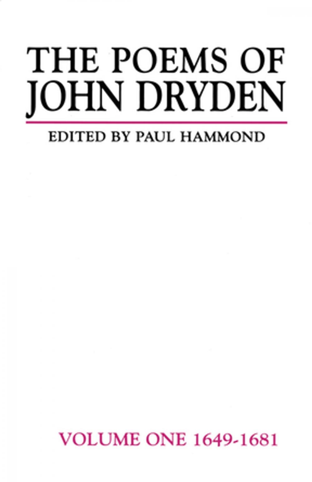 Big bigCover of The Poems of John Dryden: Volume One