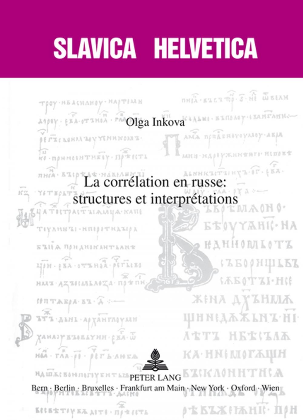 Big bigCover of La corrélation en russe : structures et interprétations