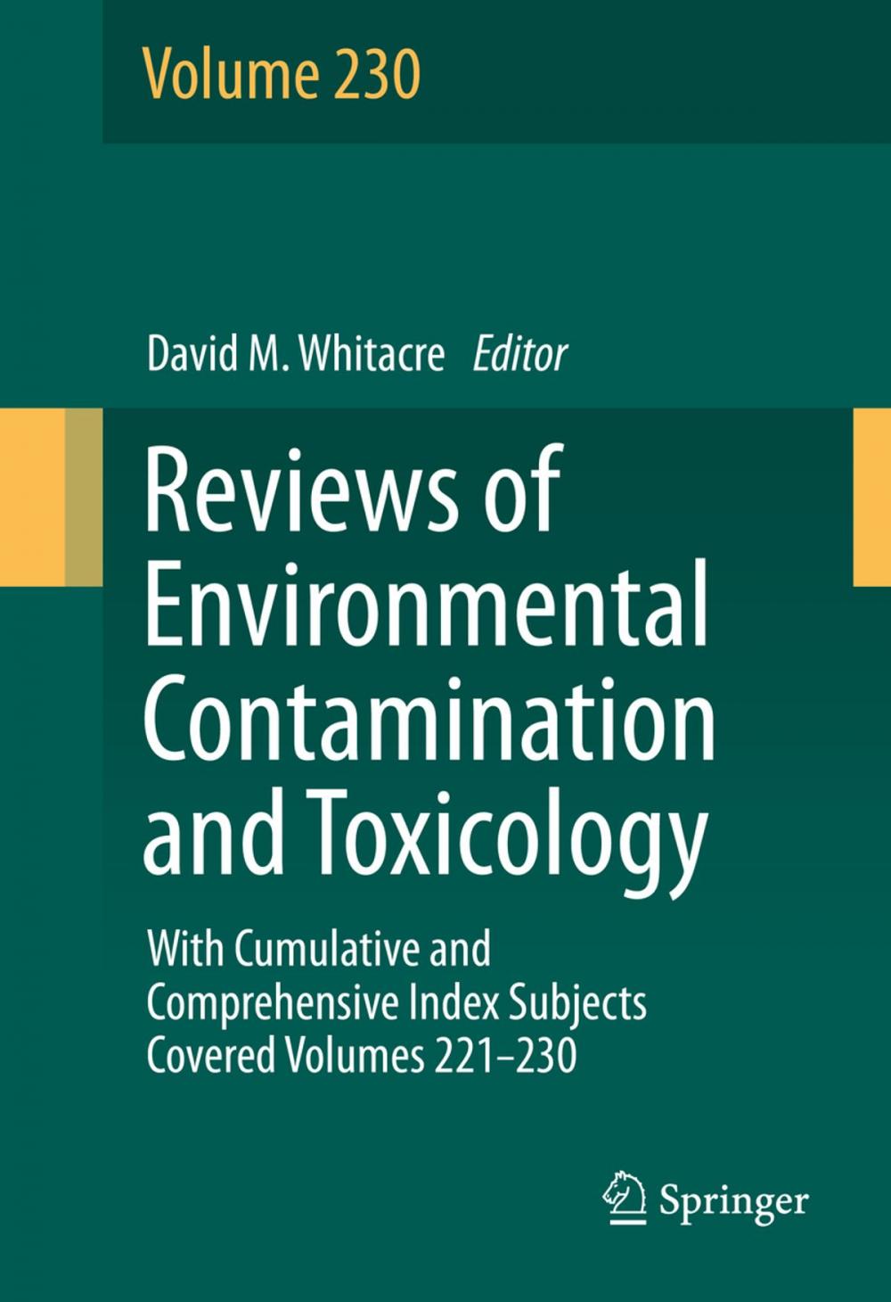 Big bigCover of Reviews of Environmental Contamination and Toxicology volume