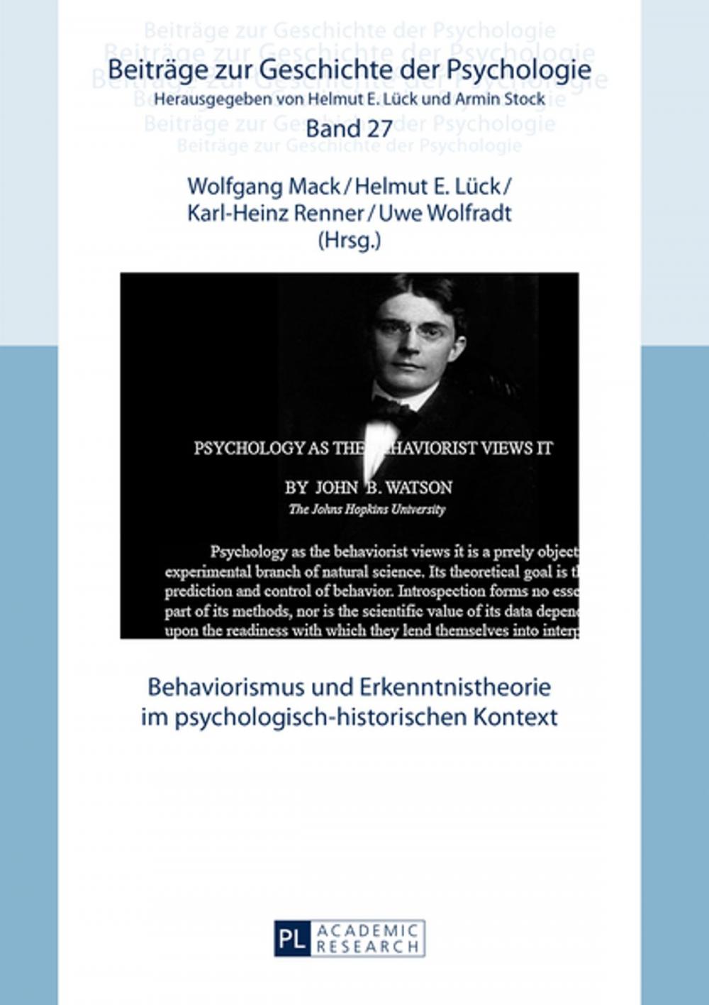 Big bigCover of Behaviorismus und Erkenntnistheorie im psychologisch-historischen Kontext