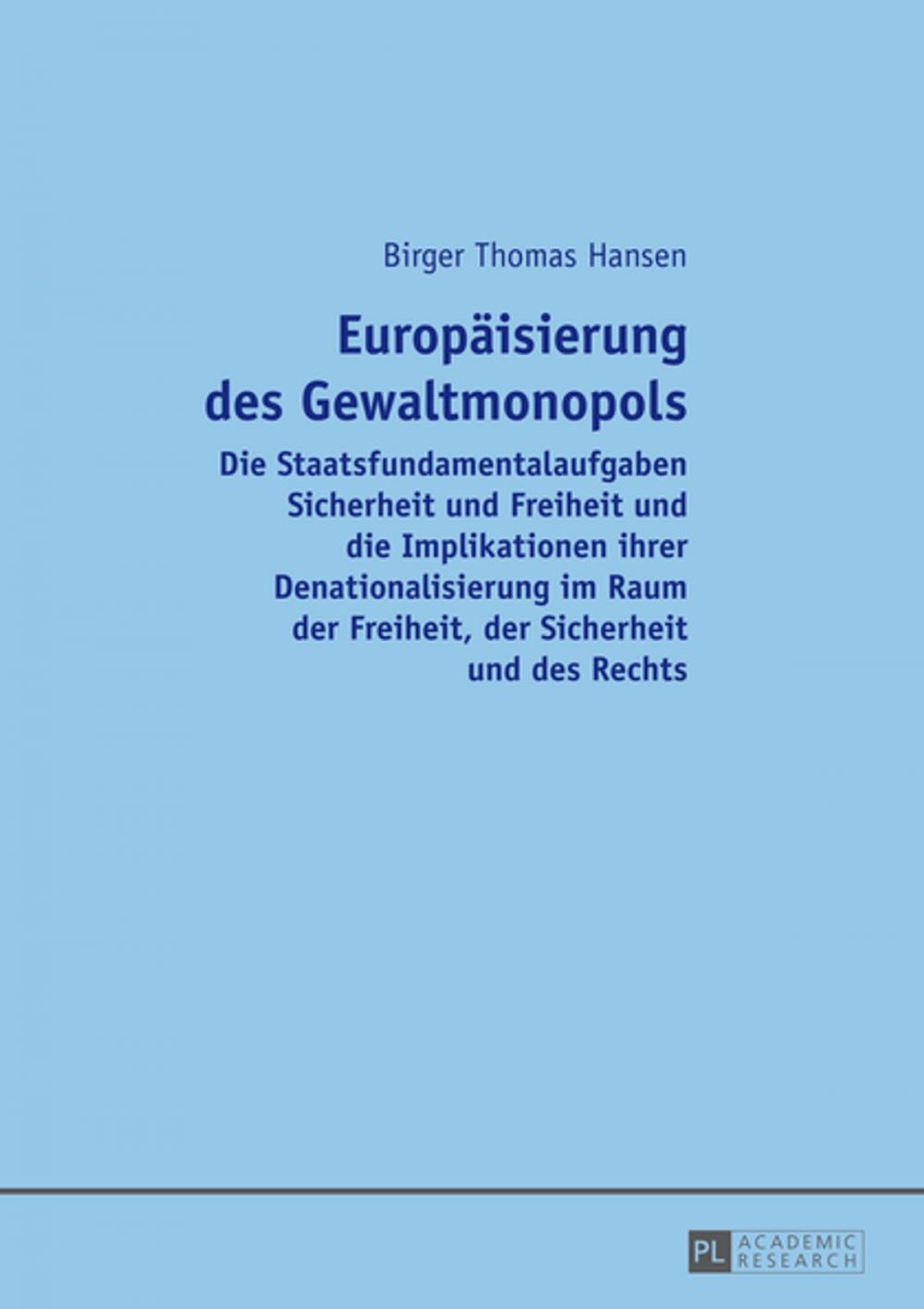 Big bigCover of Europaeisierung des Gewaltmonopols