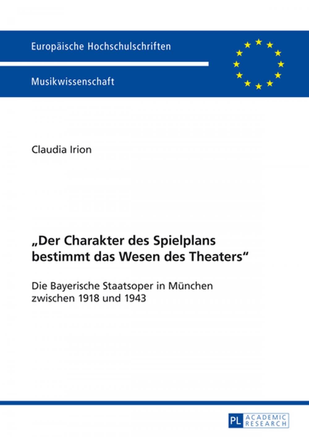 Big bigCover of «Der Charakter des Spielplans bestimmt das Wesen des Theaters»