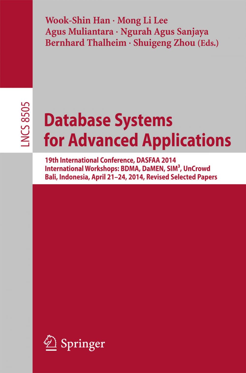 Big bigCover of Database Systems for Advanced Applications