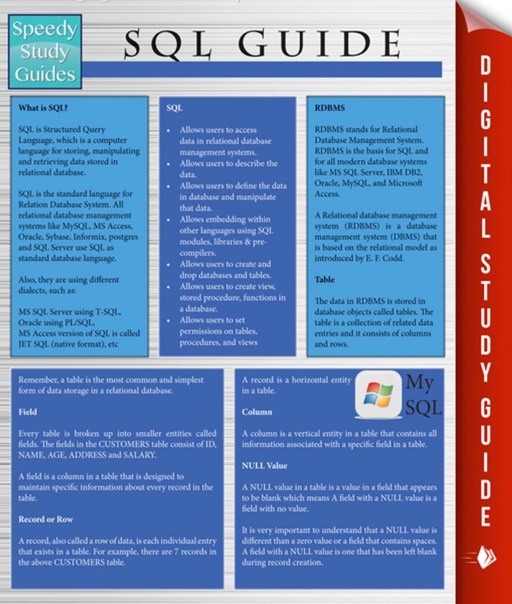 Big bigCover of Sql Guide (Speedy Study Guides)