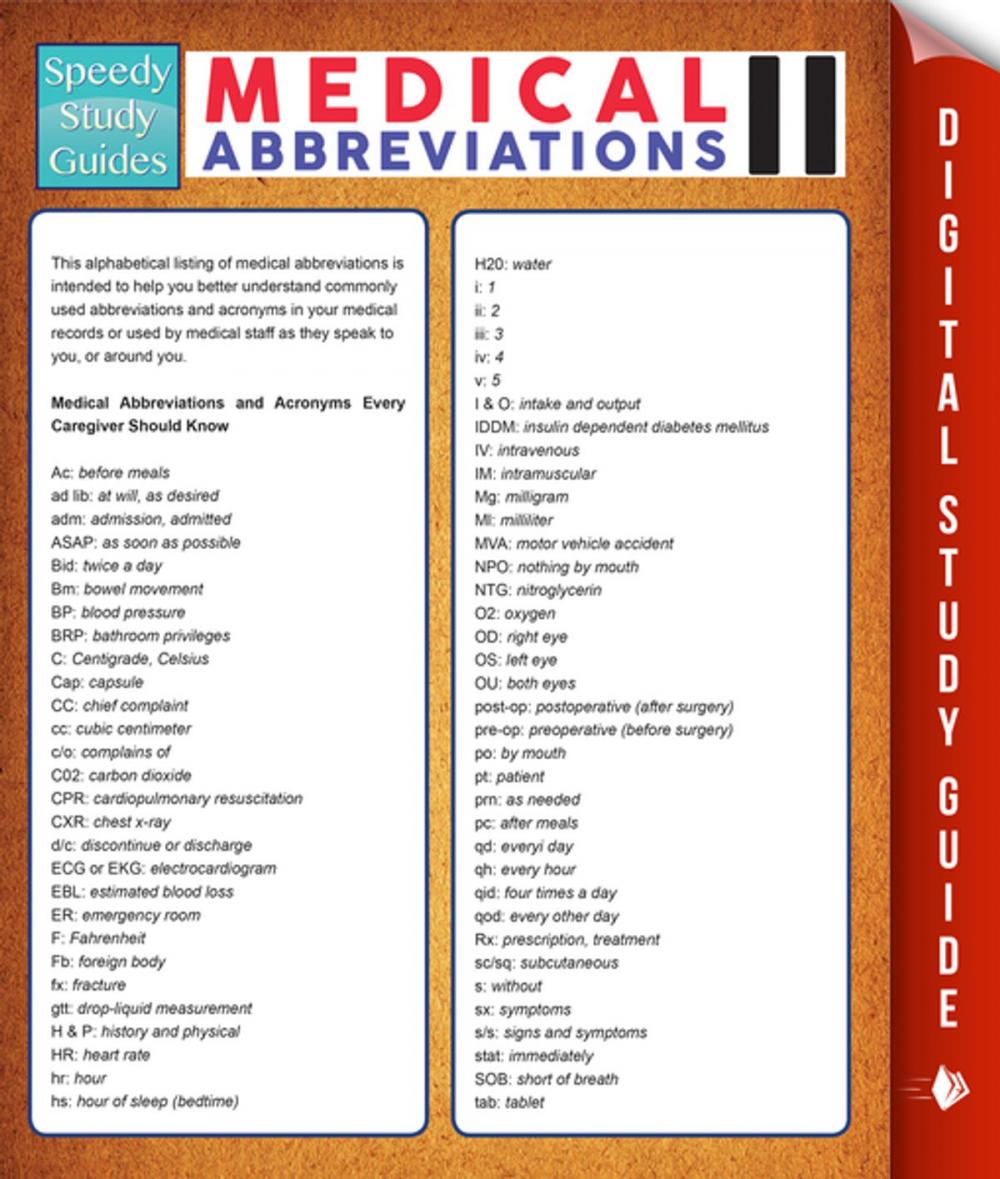 Big bigCover of Medical Abbreviations Il (Speedy Study Guides)