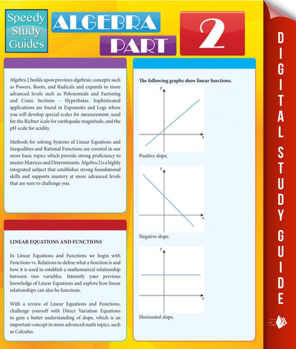 Big bigCover of Algebra Part 2 (Speedy Study Guides)