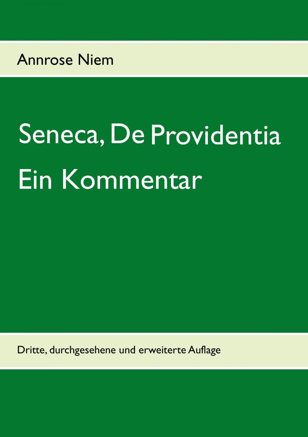 Big bigCover of Seneca, De Providentia: Ein Kommentar