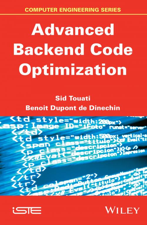 Cover of the book Advanced Backend Code Optimization by Sid Touati, Benoit Dupont de Dinechin, Wiley