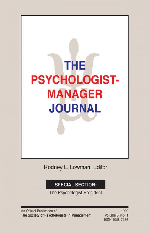 Cover of the book The Psychologist-Manager Journal by , Taylor and Francis