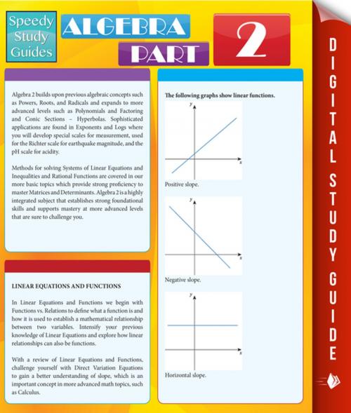 Cover of the book Algebra Part 2 (Speedy Study Guides) by Speedy Publishing, Speedy Publishing LLC