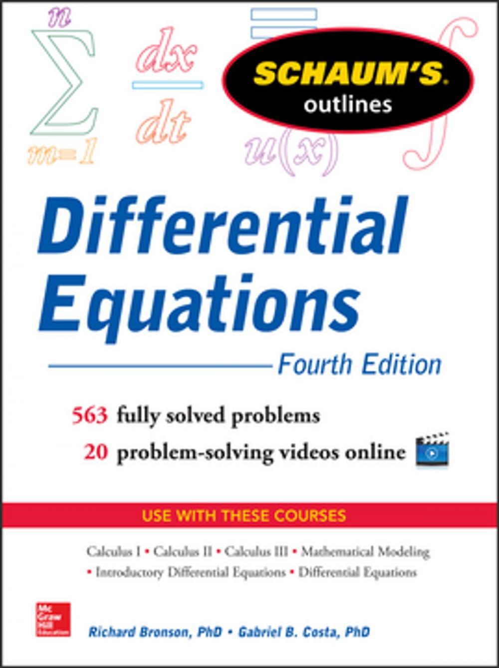 Big bigCover of Schaum's Outline of Differential Equations, 4th Edition