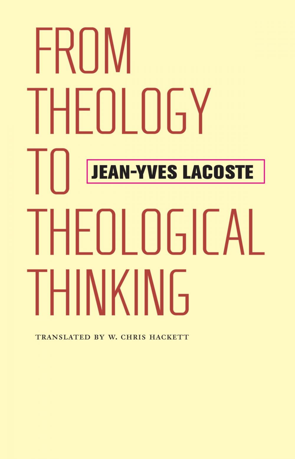 Big bigCover of From Theology to Theological Thinking