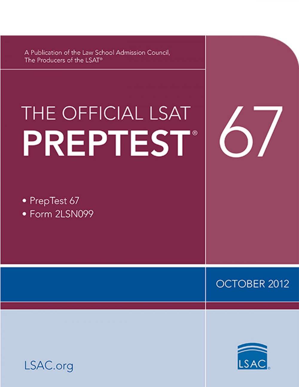 Big bigCover of The Official LSAT PrepTest 67
