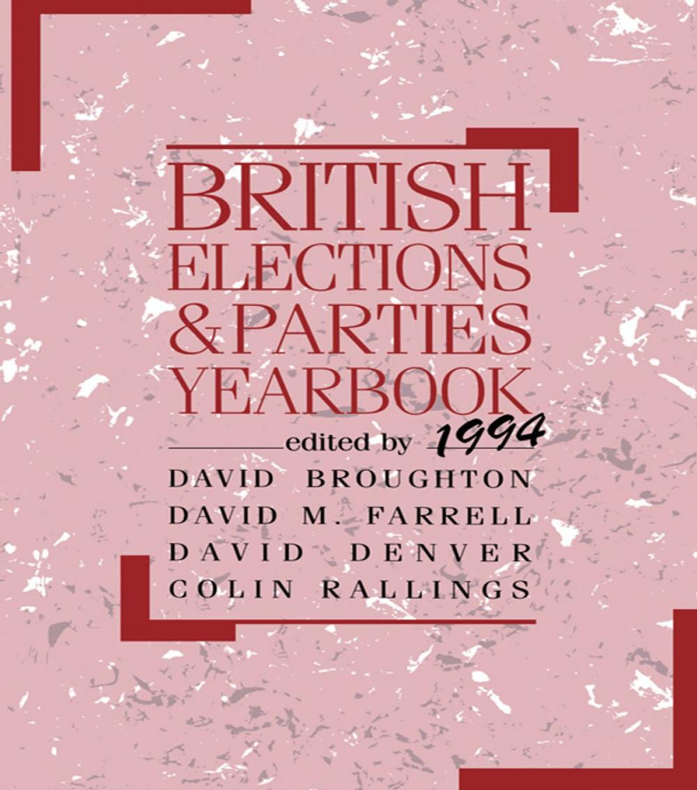 Big bigCover of British Elections and Parties Yearbook 1994