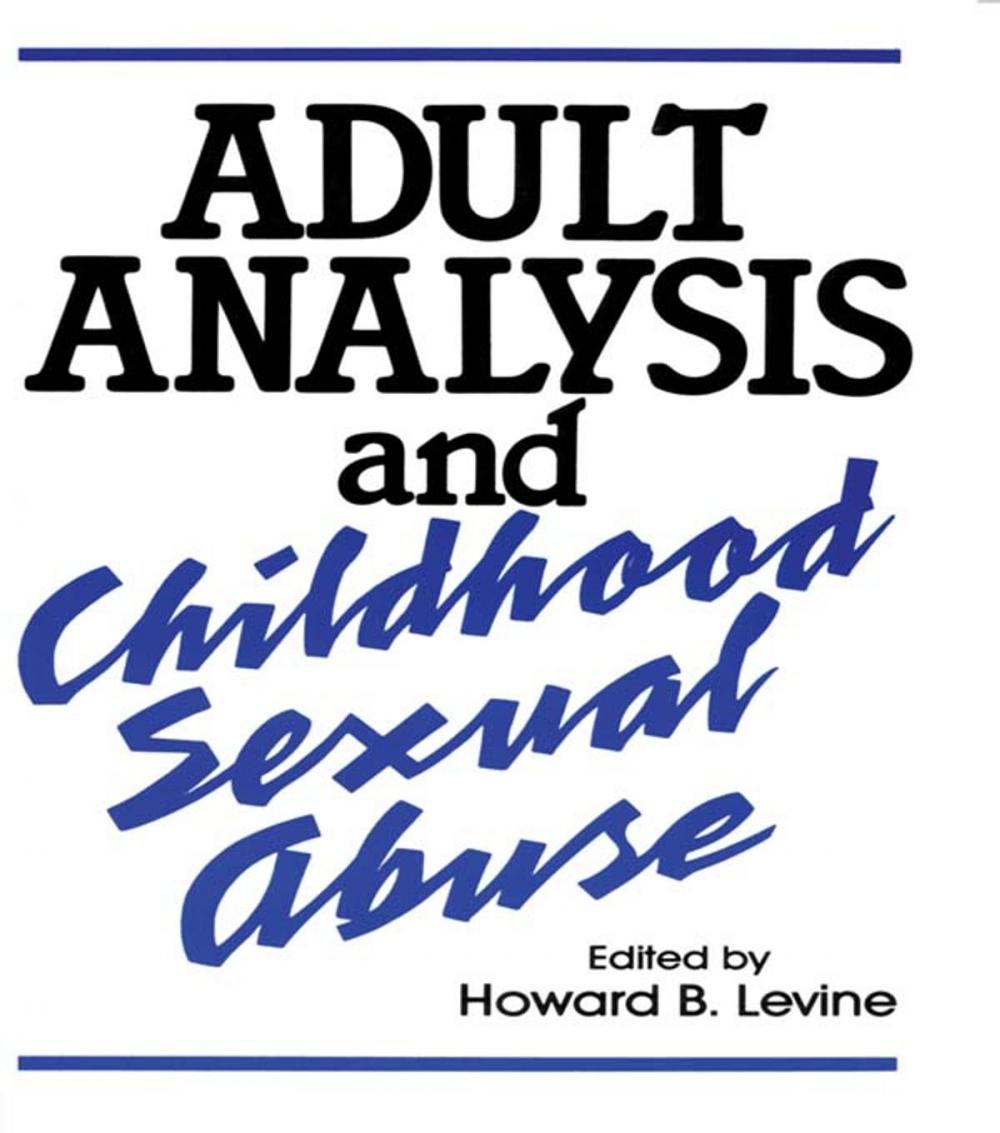 Big bigCover of Adult Analysis and Childhood Sexual Abuse