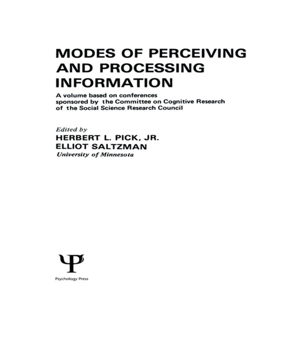 Big bigCover of Modes of Perceiving and Processing Information