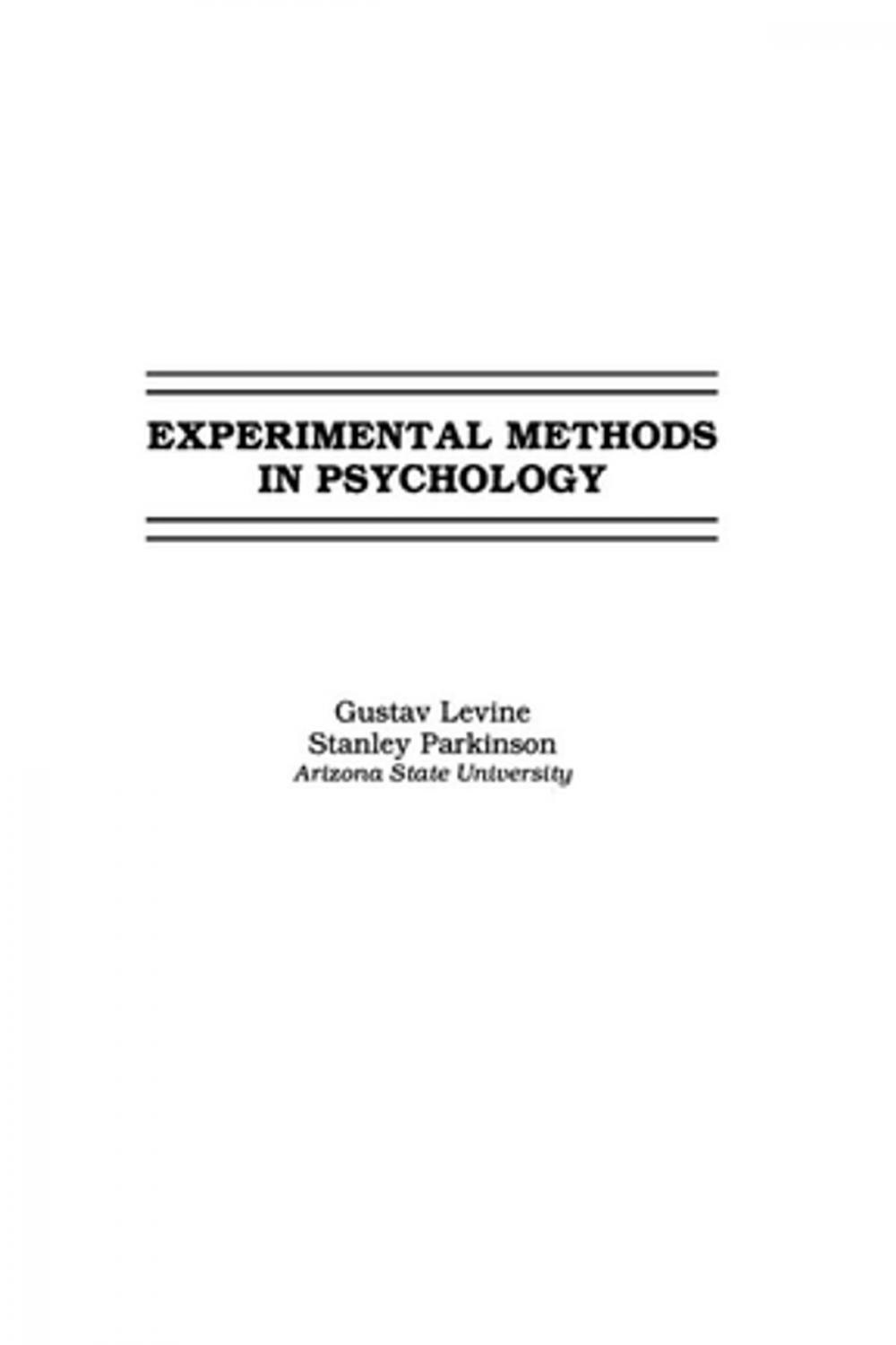 Big bigCover of Experimental Methods in Psychology