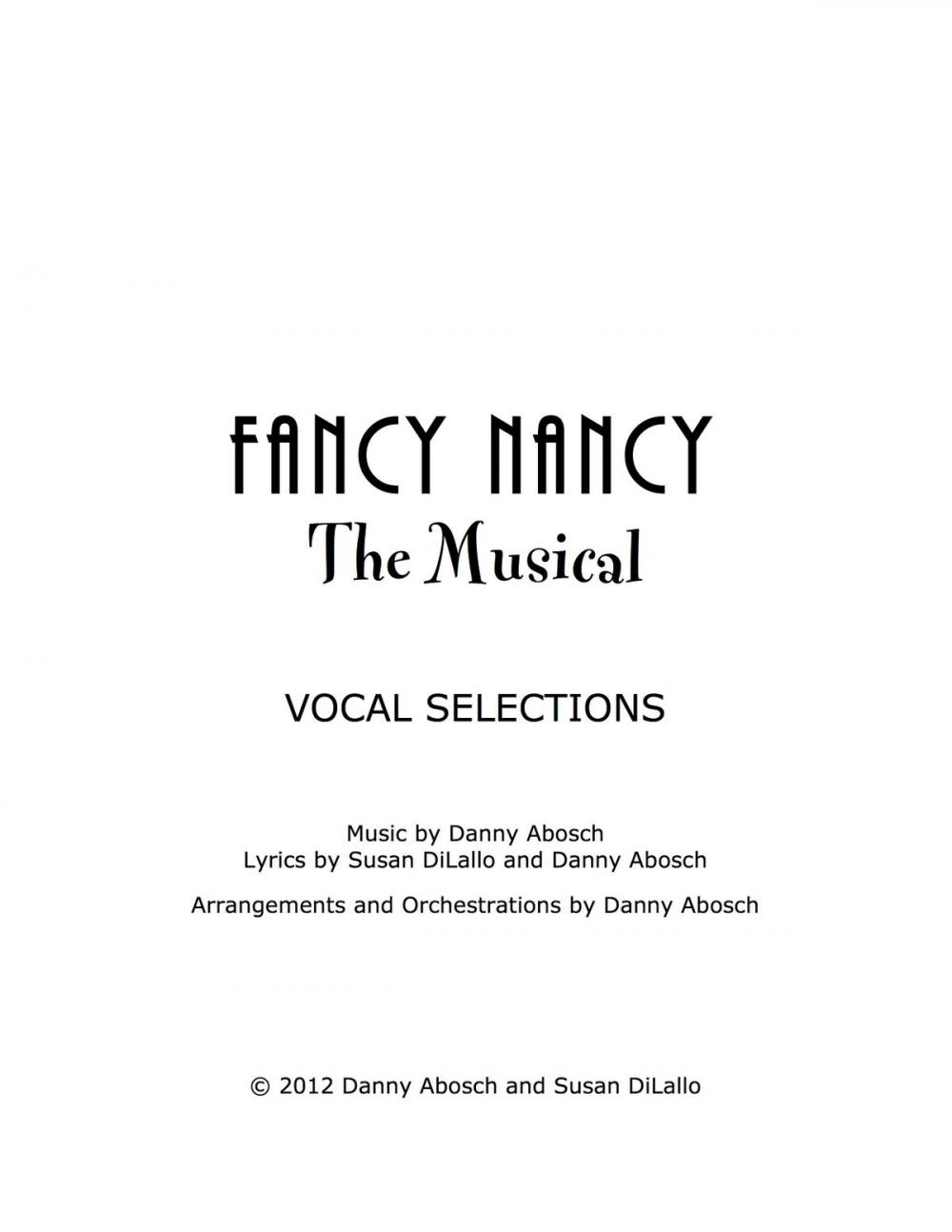 Big bigCover of Fancy Nancy the Musical - Vocal Selections