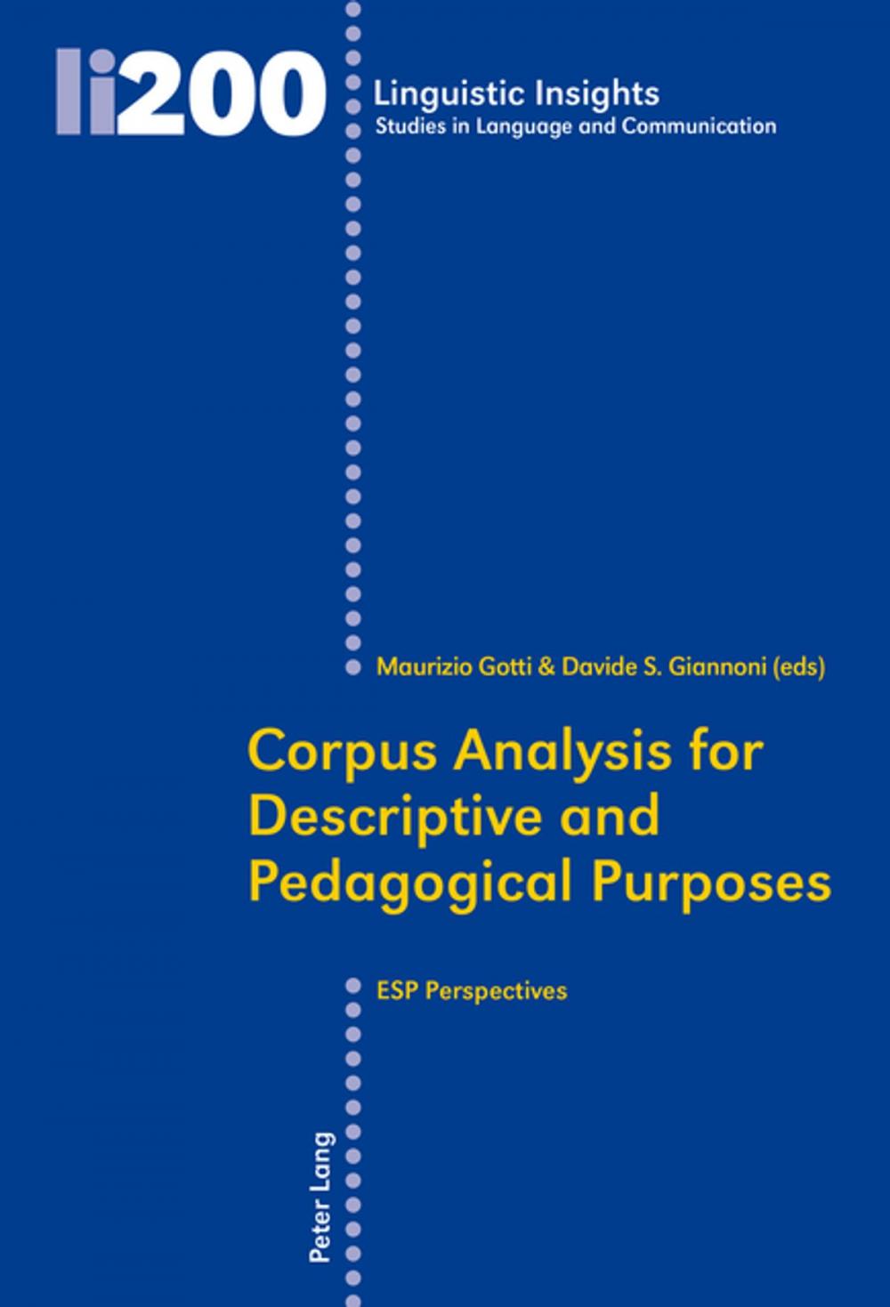 Big bigCover of Corpus Analysis for Descriptive and Pedagogical Purposes