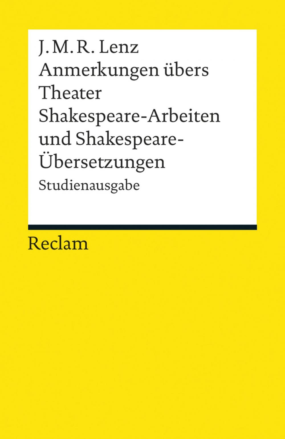 Big bigCover of Anmerkungen übers Theater. Shakespeare-Arbeiten und Shakespeare-Übersetzungen