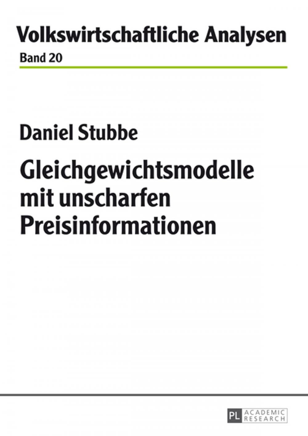 Big bigCover of Gleichgewichtsmodelle mit unscharfen Preisinformationen