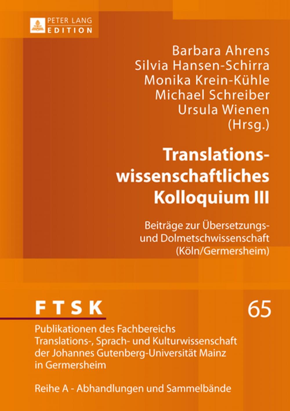 Big bigCover of Translationswissenschaftliches Kolloquium III