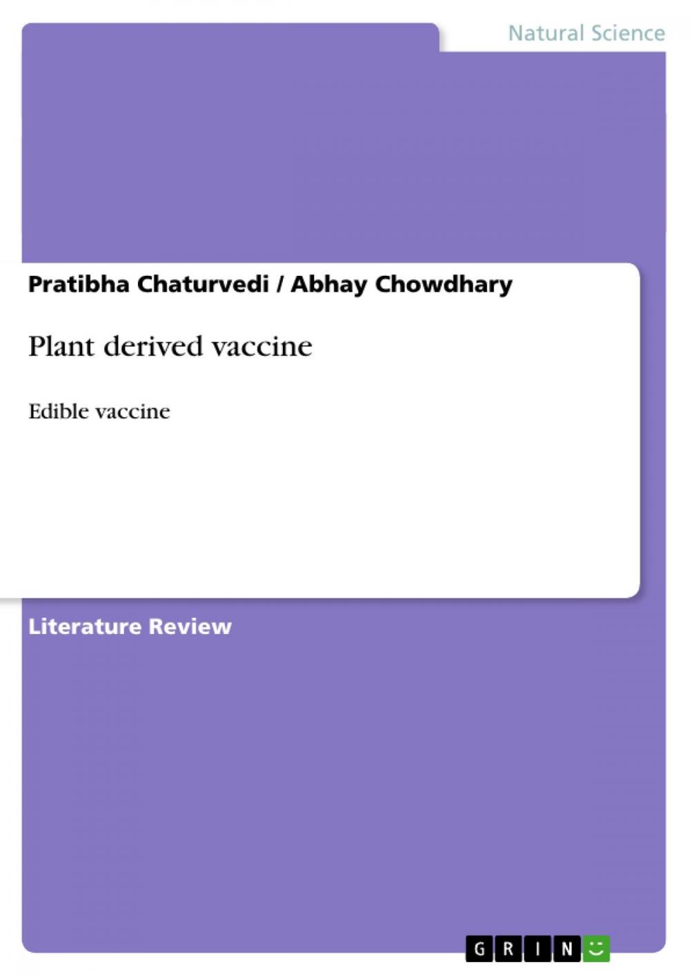Big bigCover of Plant derived vaccine
