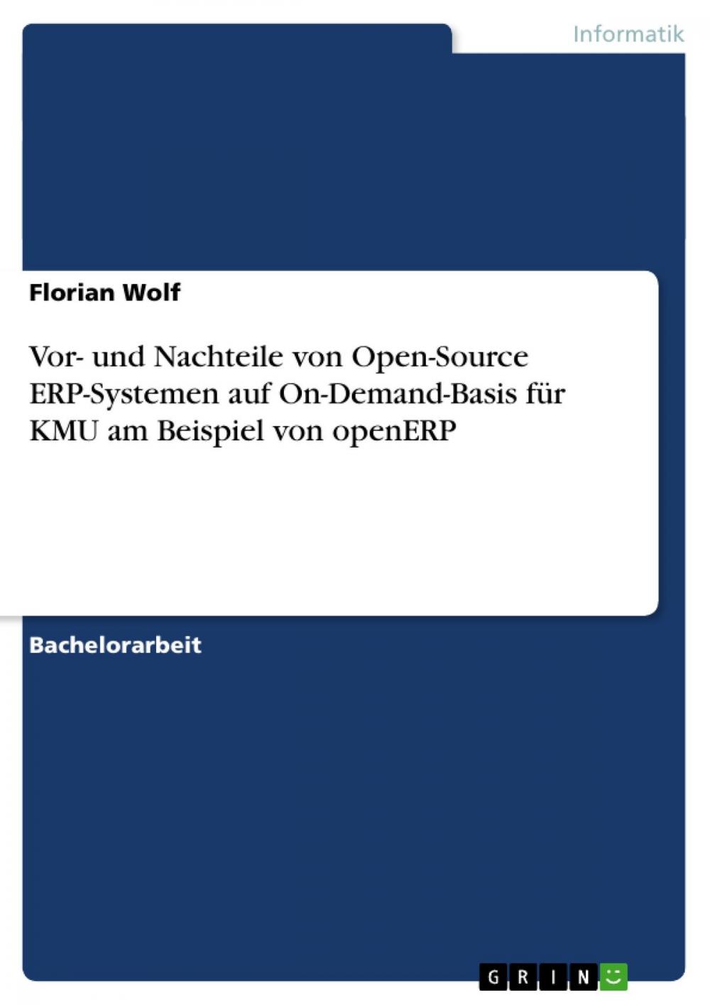 Big bigCover of Vor- und Nachteile von Open-Source ERP-Systemen auf On-Demand-Basis für KMU am Beispiel von openERP