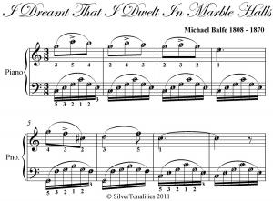 Cover of the book I Dreamt That I Dwelt In Marble Halls Easy Piano Sheet Music by Susan Thomas