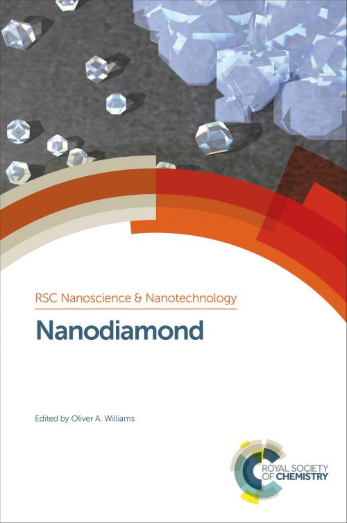 Cover of the book Nanodiamond by Amanda Barnard, Alexander Ya. Vul, Anke Krueger, Sebastian Osswald, Olga Levinson, Katherine Holt, Dean Ho, Chia-Laing Cheng, Richard Jackman, Jean-Charles Arnault, Roland Haubner, Masataka Hasegawa, Alexander Kromka, Oliver Williams, John Foord, Christopher Bäuerle, Raj Mohanty, Emanuelle Scorsone, Nianyun Yang, Travis Wade, Paul O'Brien, Royal Society of Chemistry