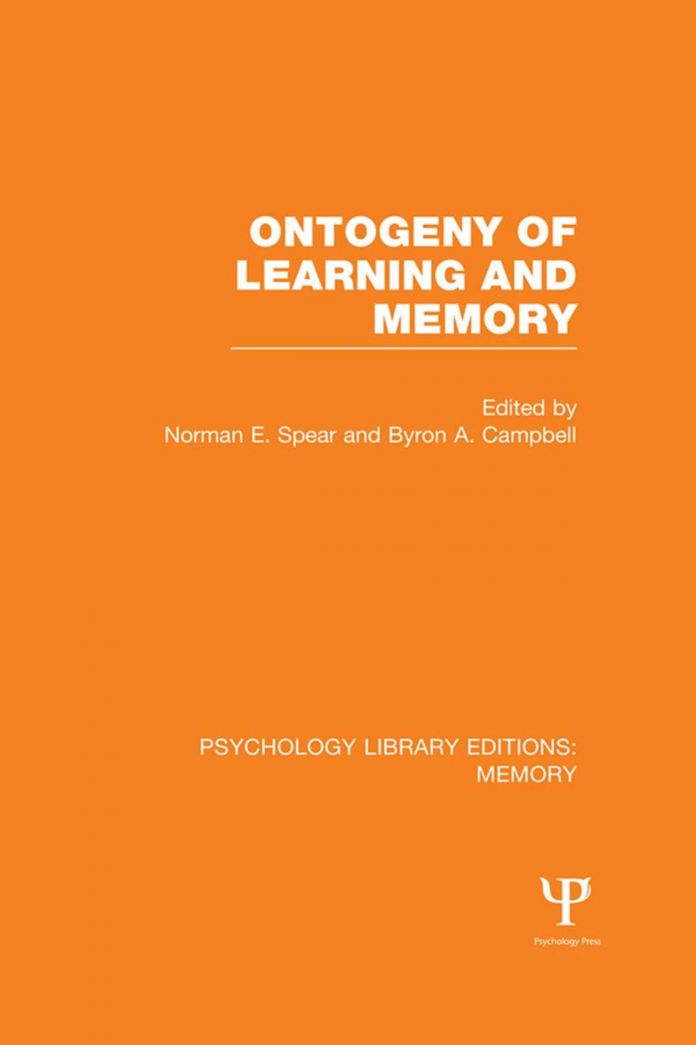 Big bigCover of Ontogeny of Learning and Memory (PLE: Memory)