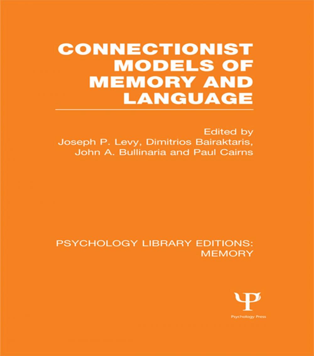 Big bigCover of Connectionist Models of Memory and Language (PLE: Memory)