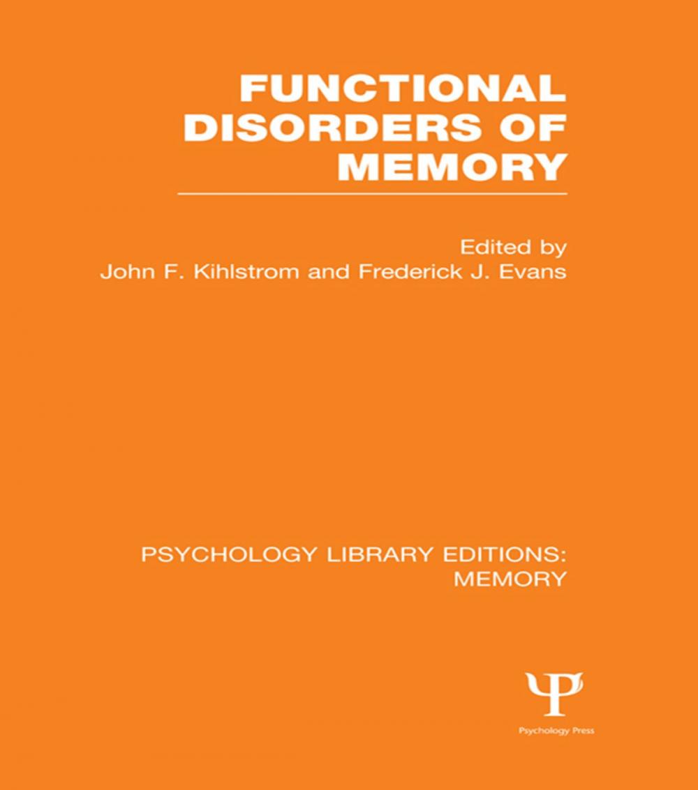 Big bigCover of Functional Disorders of Memory (PLE: Memory)