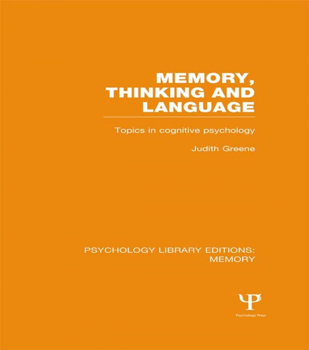 Big bigCover of Memory, Thinking and Language (PLE: Memory)