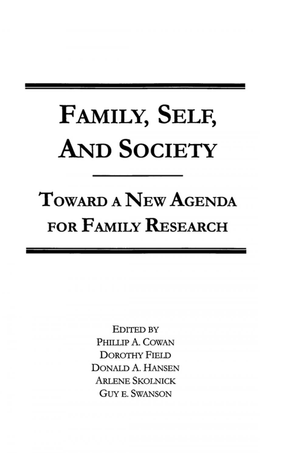 Big bigCover of Family, Self, and Society