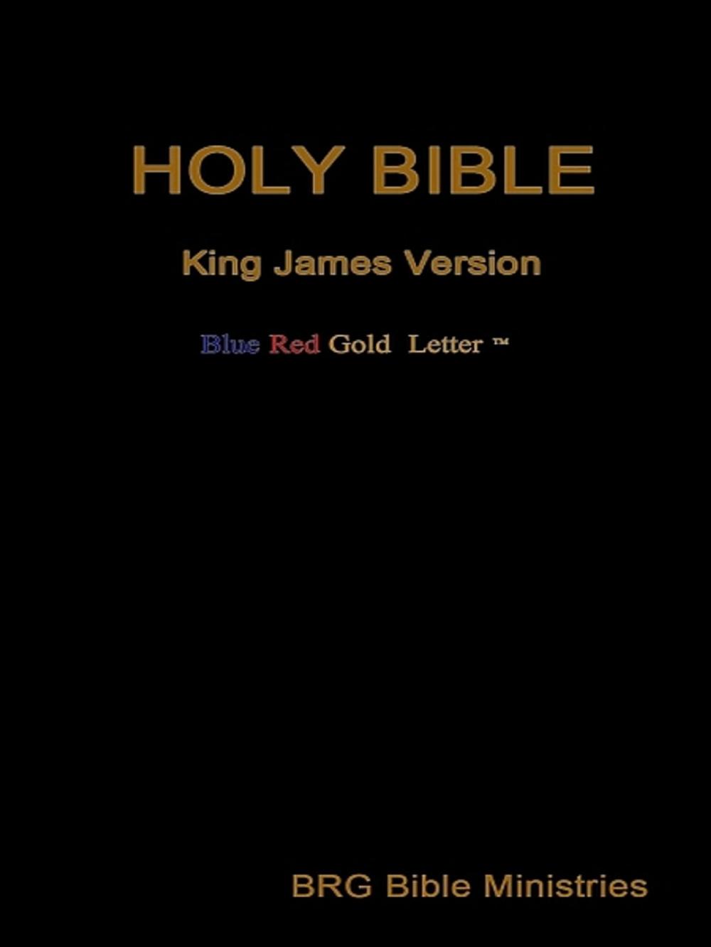 Big bigCover of Holy Bible. Blue, Red and Gold Letter