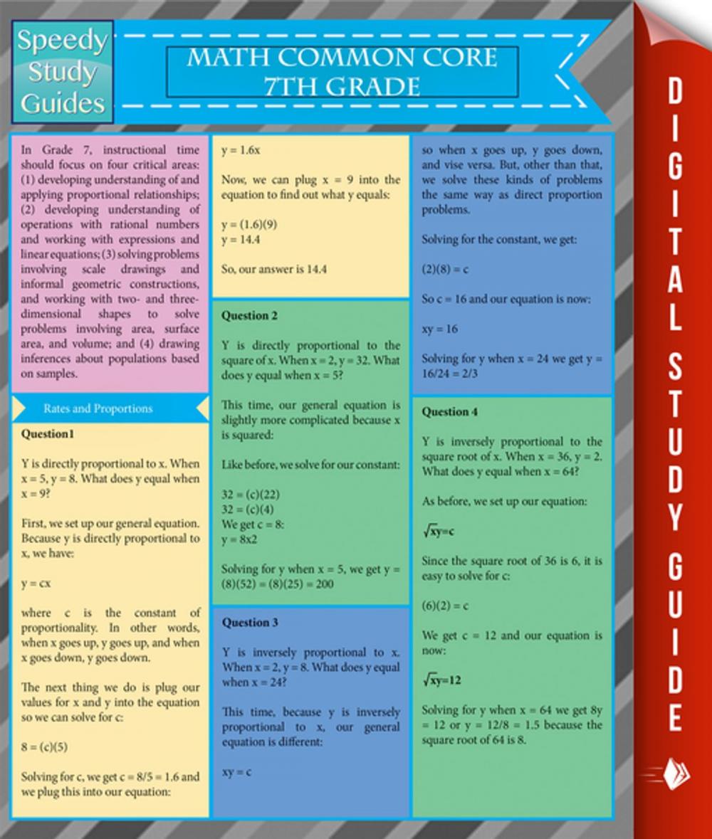 Big bigCover of Math Common Core 7Th Grade (Speedy Study Guides)