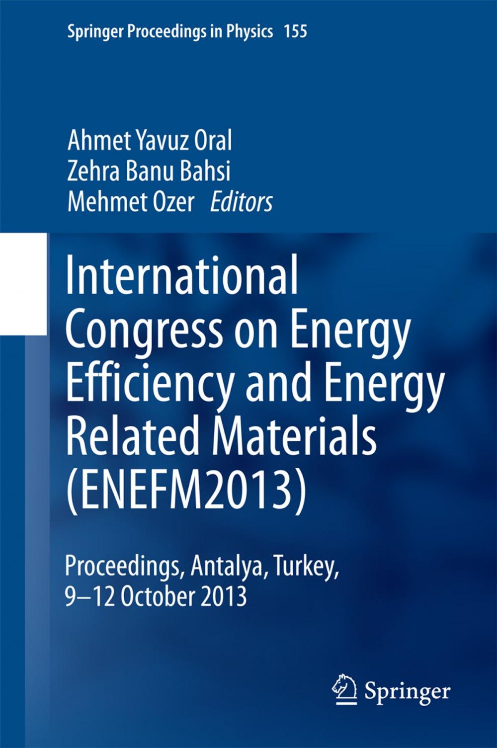 Big bigCover of International Congress on Energy Efficiency and Energy Related Materials (ENEFM2013)