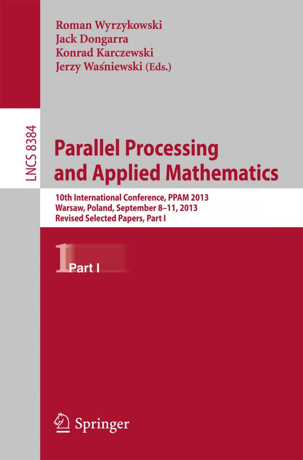 Big bigCover of Parallel Processing and Applied Mathematics