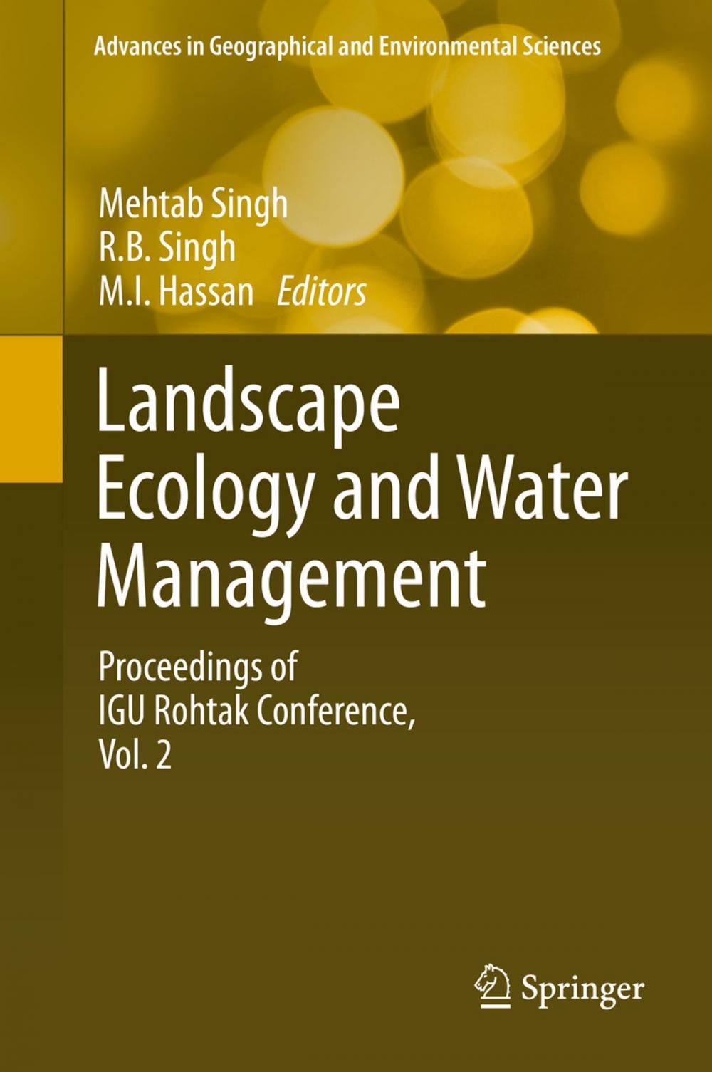 Big bigCover of Landscape Ecology and Water Management